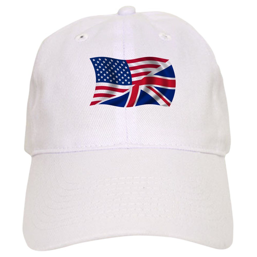 CafePressUK US Flag Cap Baseball Cap with Adjustable Closure, Unique Printed Baseball Hat White
