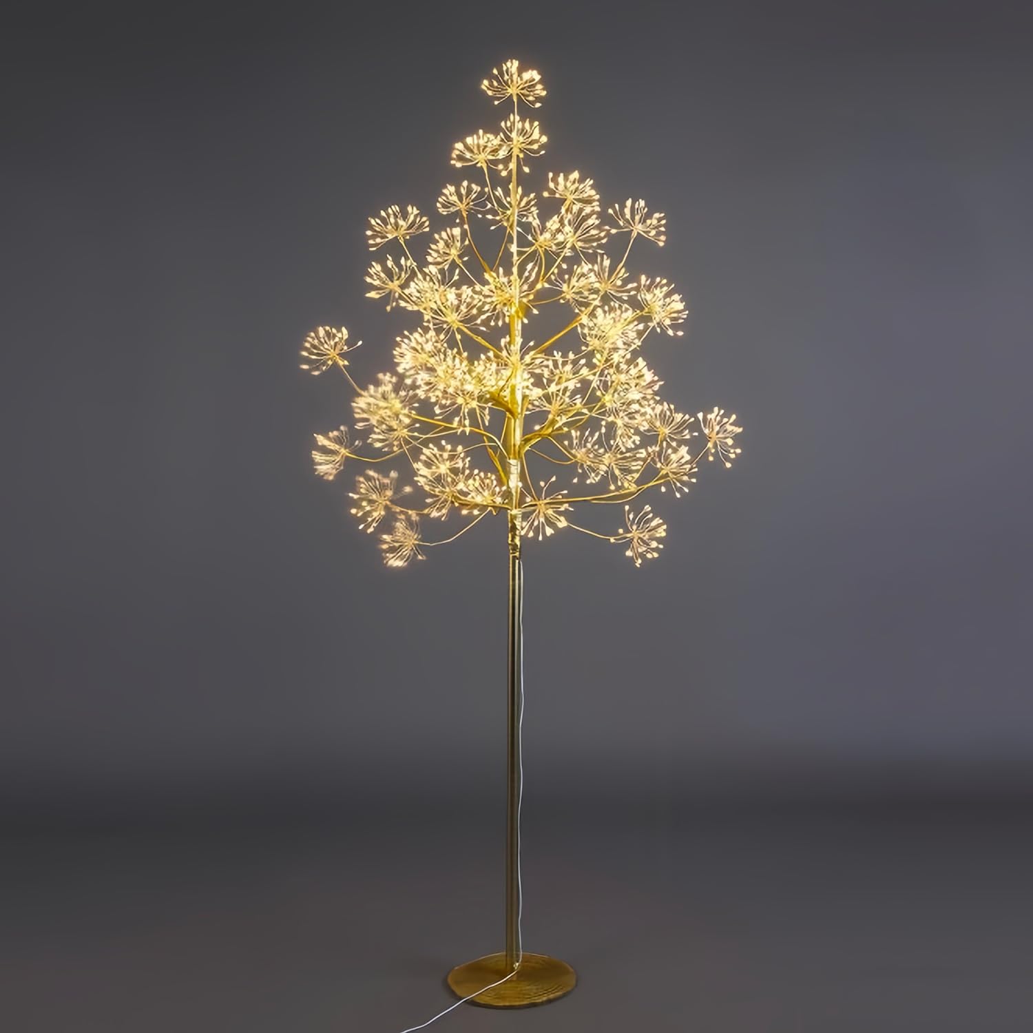 GIODICART Albero Faggio con 1568 Micro Led Luce Calda Altezza 180 cm Tronco e Rami Colore Oro