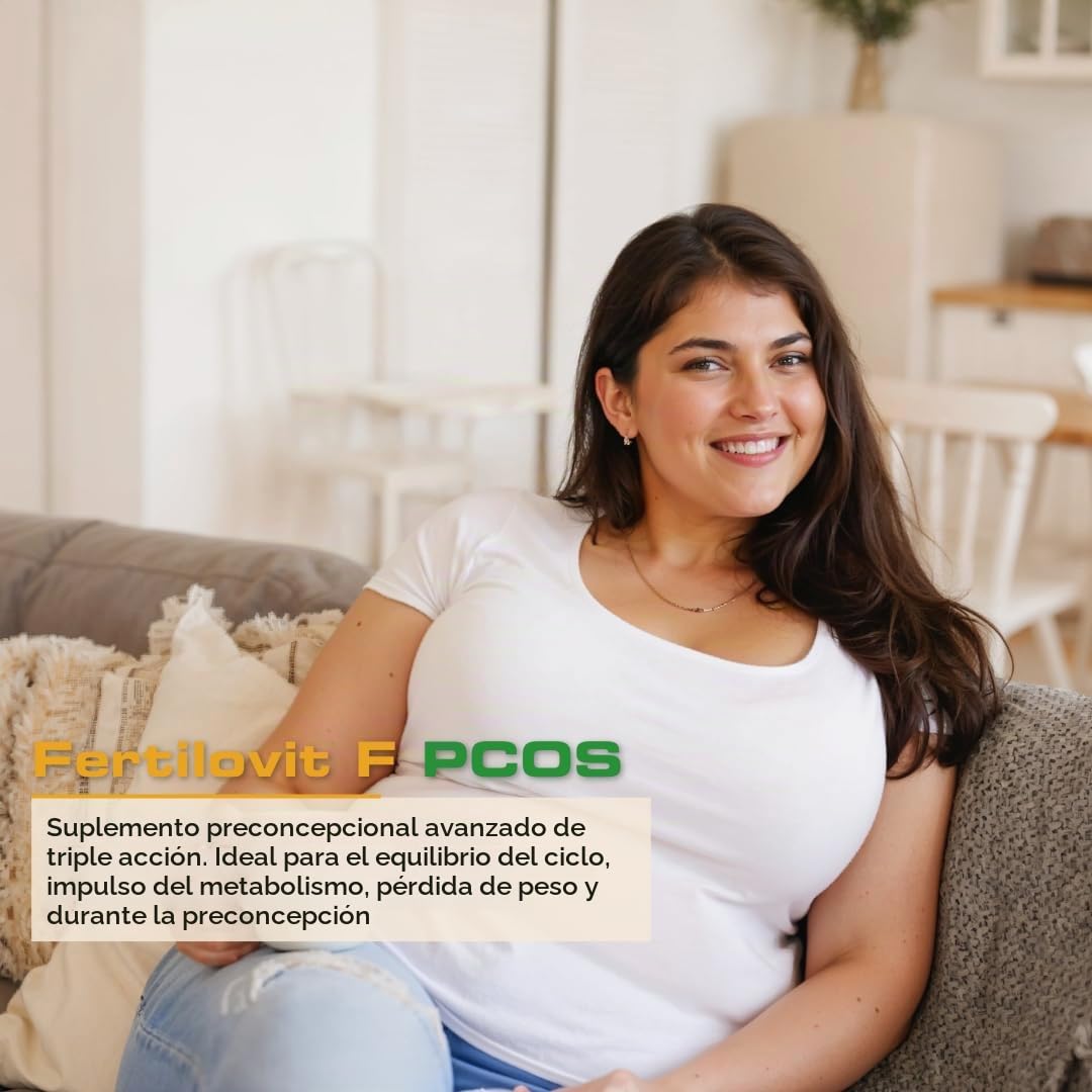 Fertilovit PCOS | Vitaminas para la Regulación del Ciclo en el Síndrome de Ovario Poliquístico | Ideal para el Apoyo a la Concepción | 60 Cápsulas + 30 Sticks para 30 Días