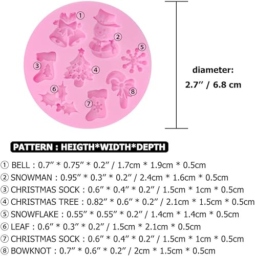 Miniatura 3 de 3 moldes de silicona para fondant, 25 cavidades 3D de Navidad, decoración de tartas de azúcar, decoración de cupcakes, proyectos de manualidades,