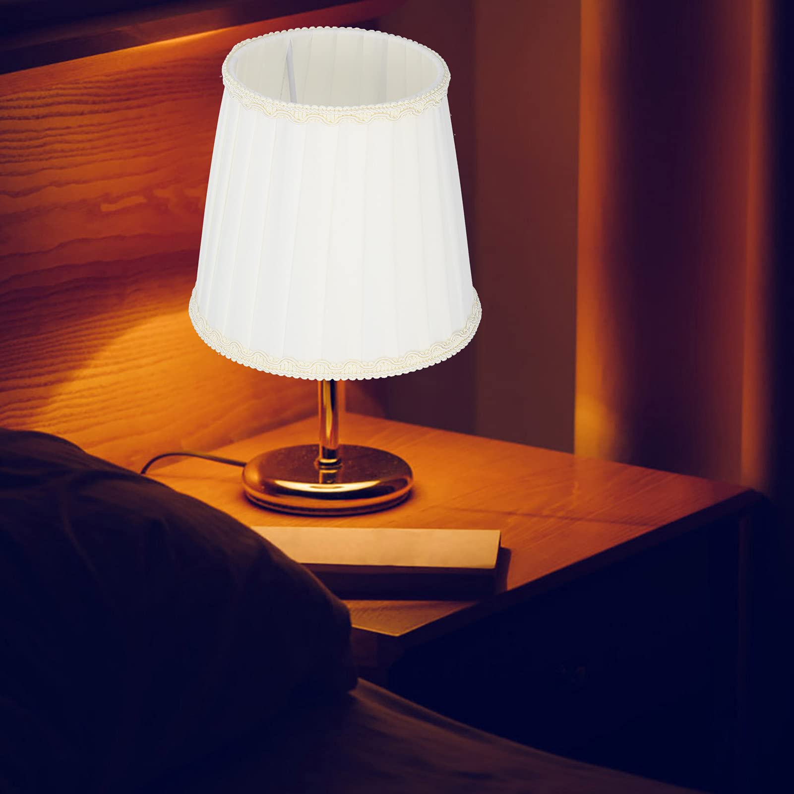 6 Pezzi Paralume in Tessuto, 15,5×11,5×14 cm E14 Paralumi Lampadario Moderno per Lampadina Stile Europeo Coprilampada Piccolo Lampadario per la Decorazione Domestica (#2)