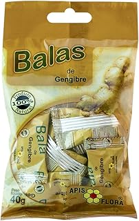 Balas Apis Flora de Gengibre, Linha Balas de Gengibre Apis Flora, Pacote de 10