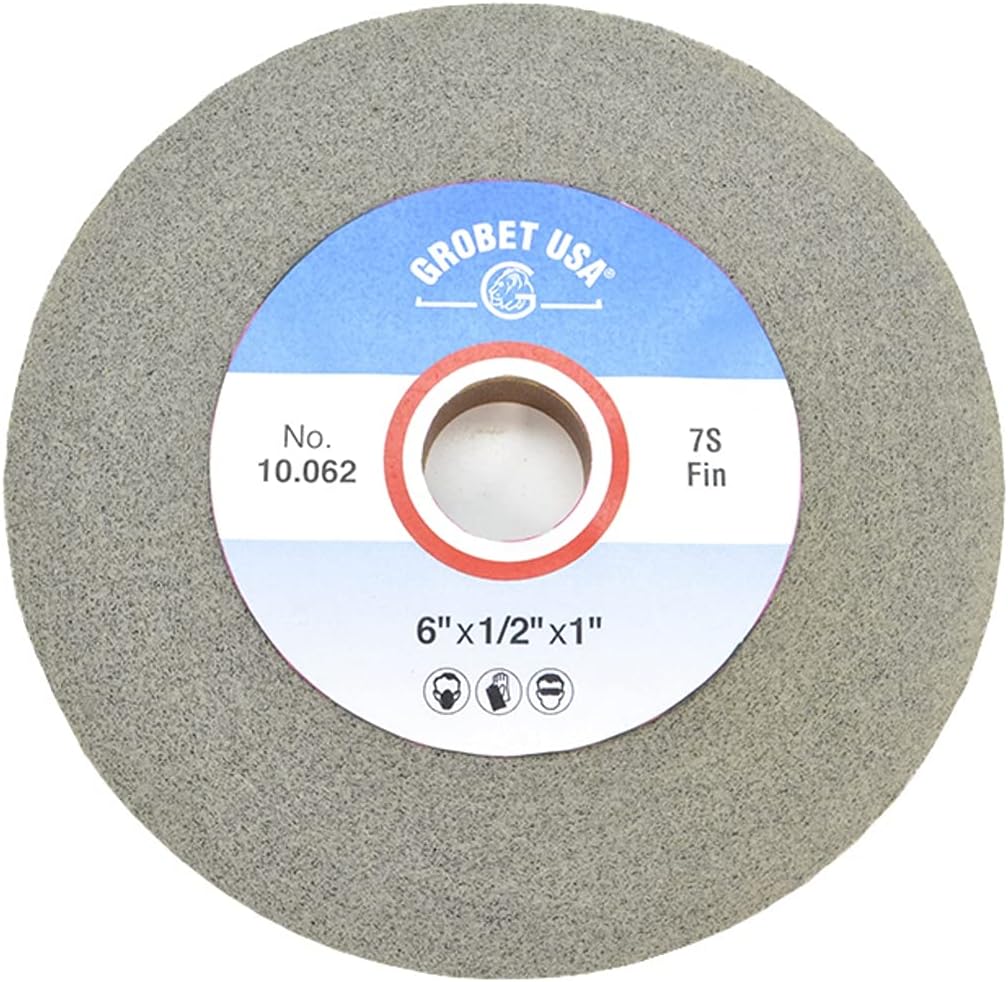 Grobet USA LD Deburring Wheel, 6" Dia., 1/2" Thick, 1" Hole with Tapered Adapter. Style 7S Fine.