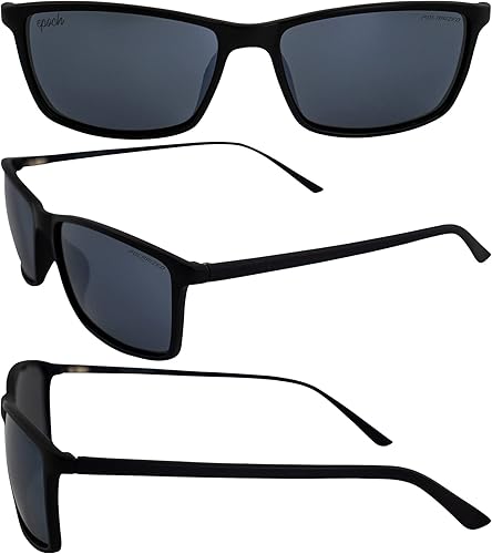 Miniatura 2 de Epoch Eyewear Murphy - Gafas de sol deportivas de moda para motocicleta, 2 pares (marco negrolente polarizado ahumado, marco negrolentes polarizados