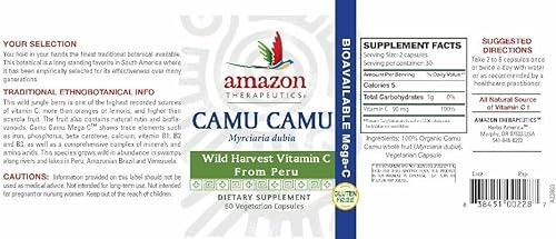 Miniatura 2 de Camu-Camu Mega C 500mg Wild Crafted Amazon Therapeutic Laboratories 60 VCaps