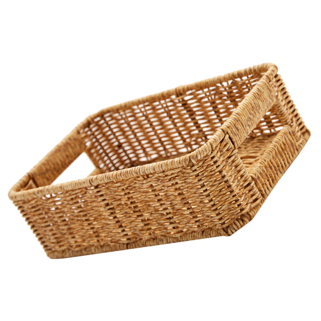 Gewebter Aufbewahrungskorb 26x17x8cm aus Pp und Eisen