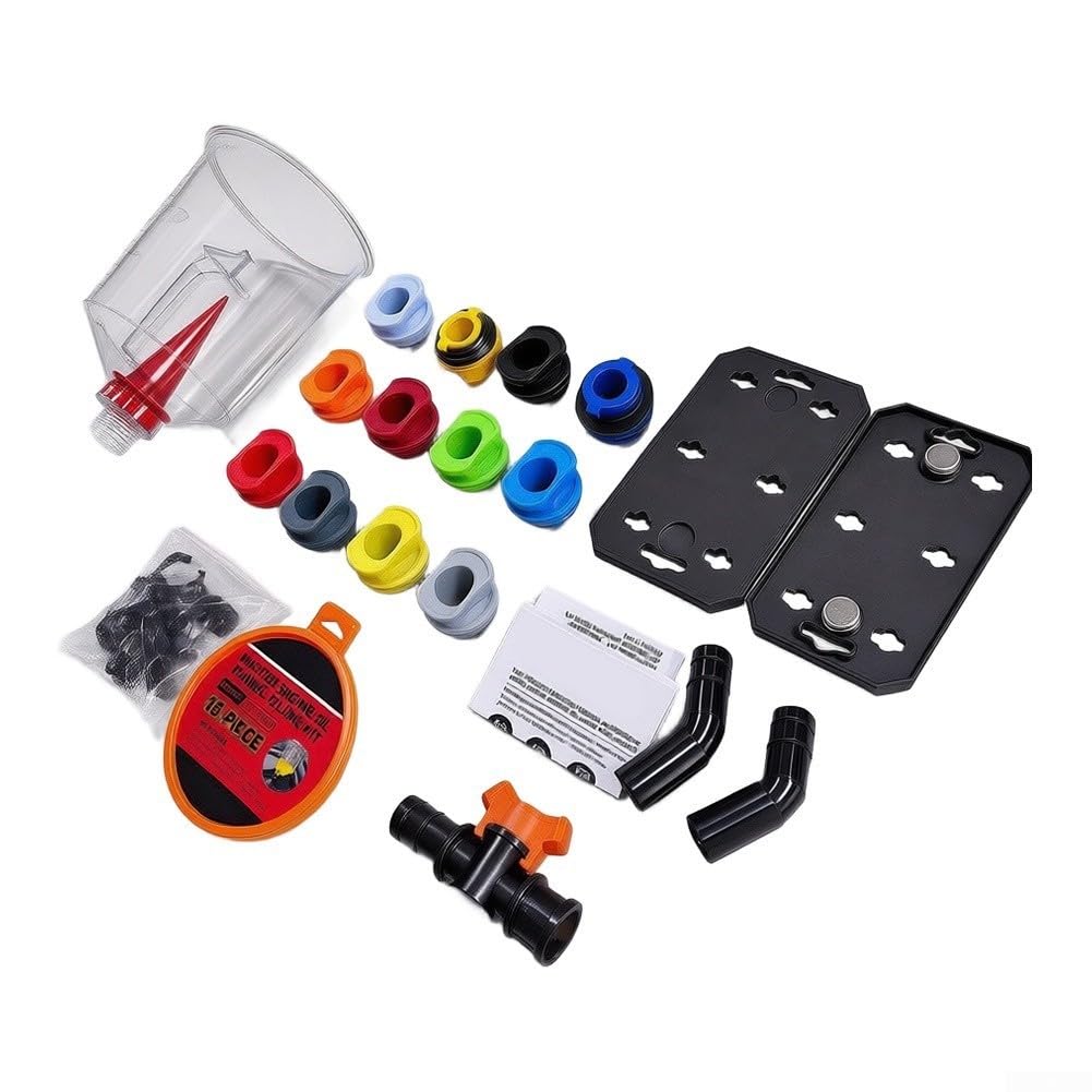 Imbuto Motore 18pz Antiversamento Magnetico(Orange Cap Color Box) | 18 versatili, base magnetica anti-versamento, materiale PE , per olio e coolant