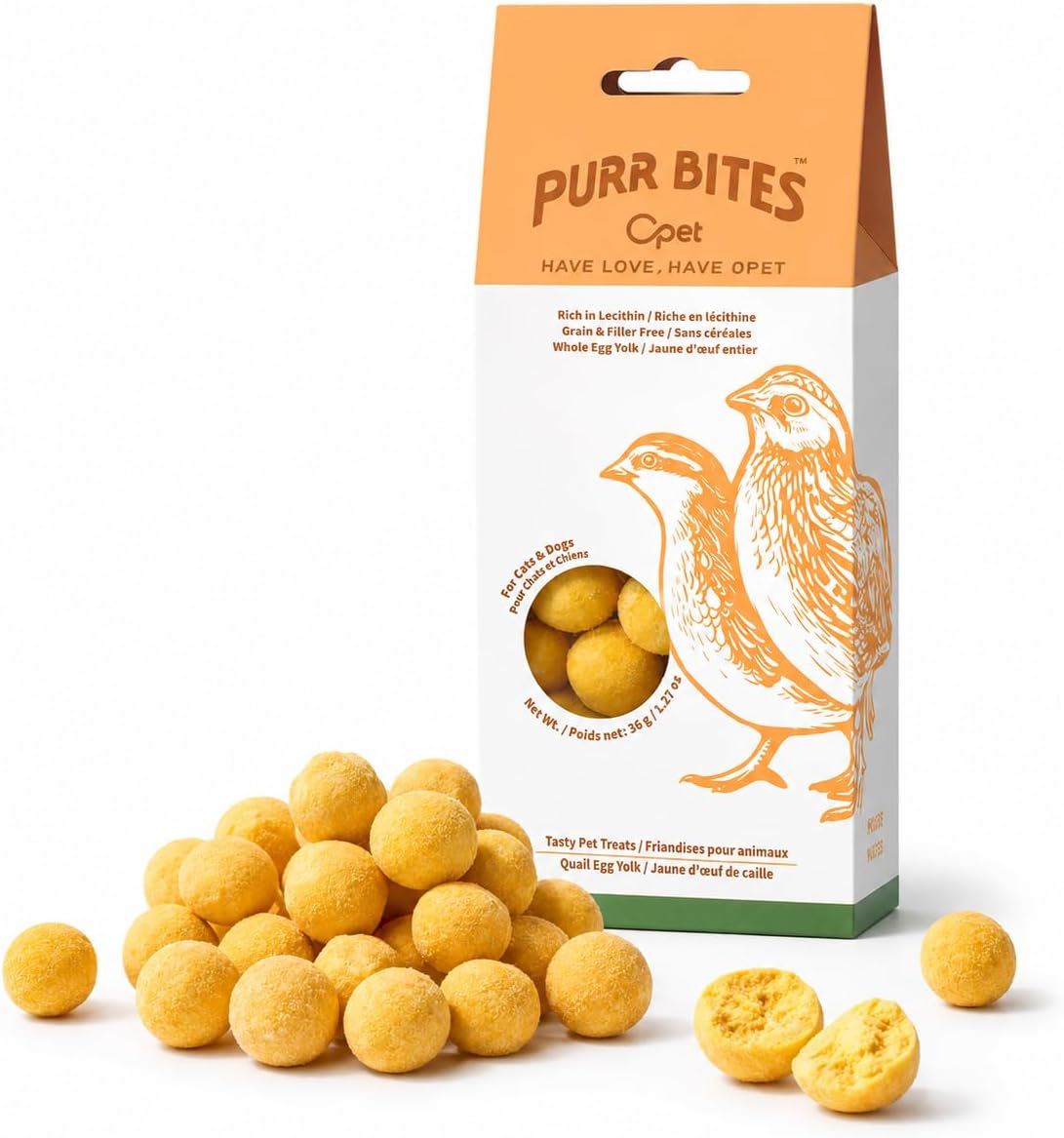OPET Freeze-Dried Quail Egg Yolk Treats for Dogs and Cats, 1 oz