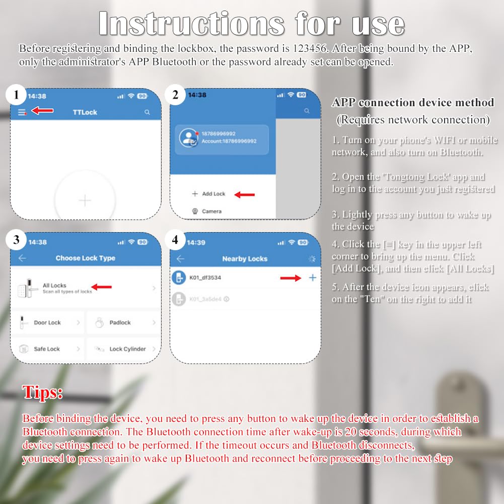 Boite a Clefs Securisee Exterieur avec Code Numérique Extérieur - Boite a Clef Bluetooth avec Code pour L'extérieur - Smart Lock - Code PIN à 12 Chiffres - Étanche et Montage Mural