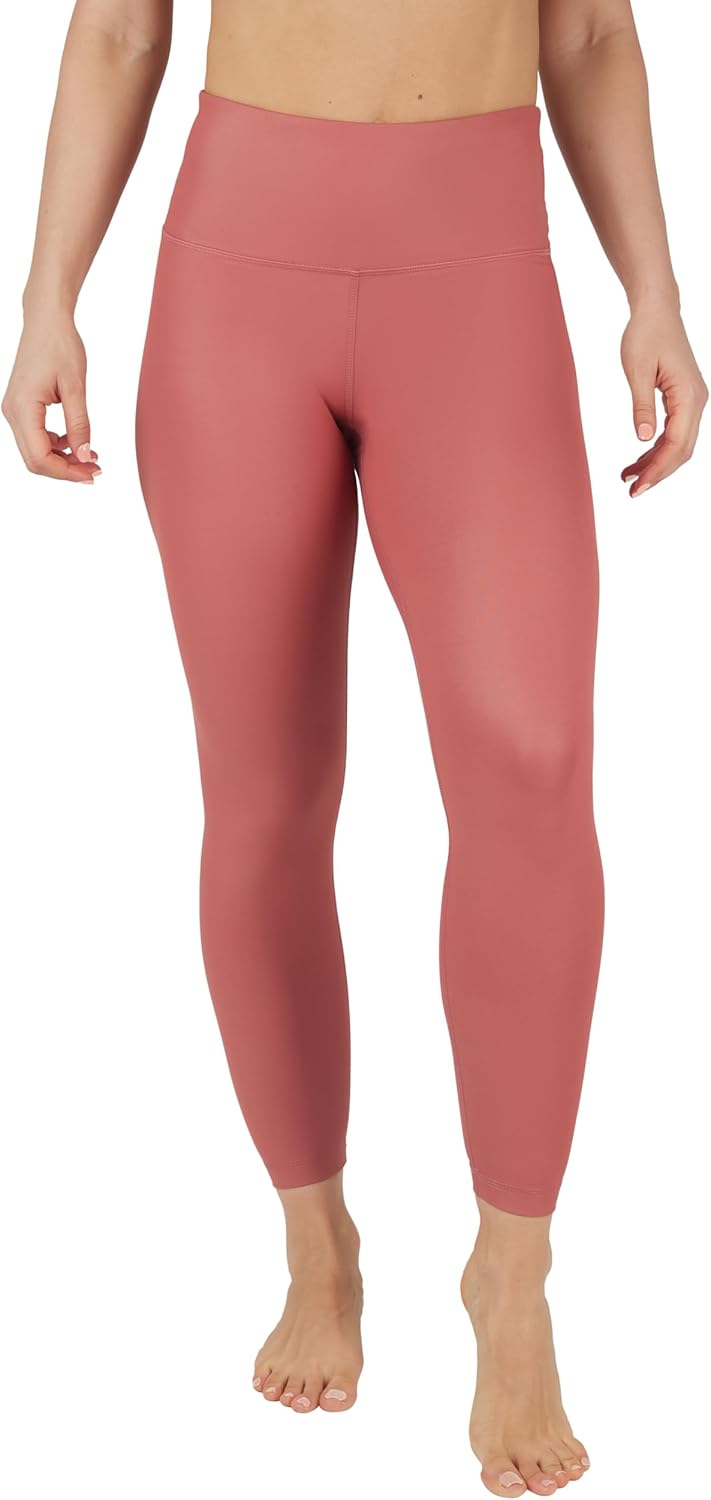 90 Degree By Reflex Womens Faux Leather Leggings Matte High Waisted High Shine Faux Leather Ankle Leggings - Image 4