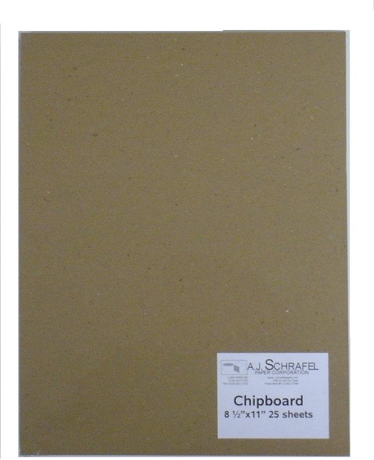 SPC Light Chipboard Sheets 8.5 x 11 Inches, 25 per Package (TanChip8.
