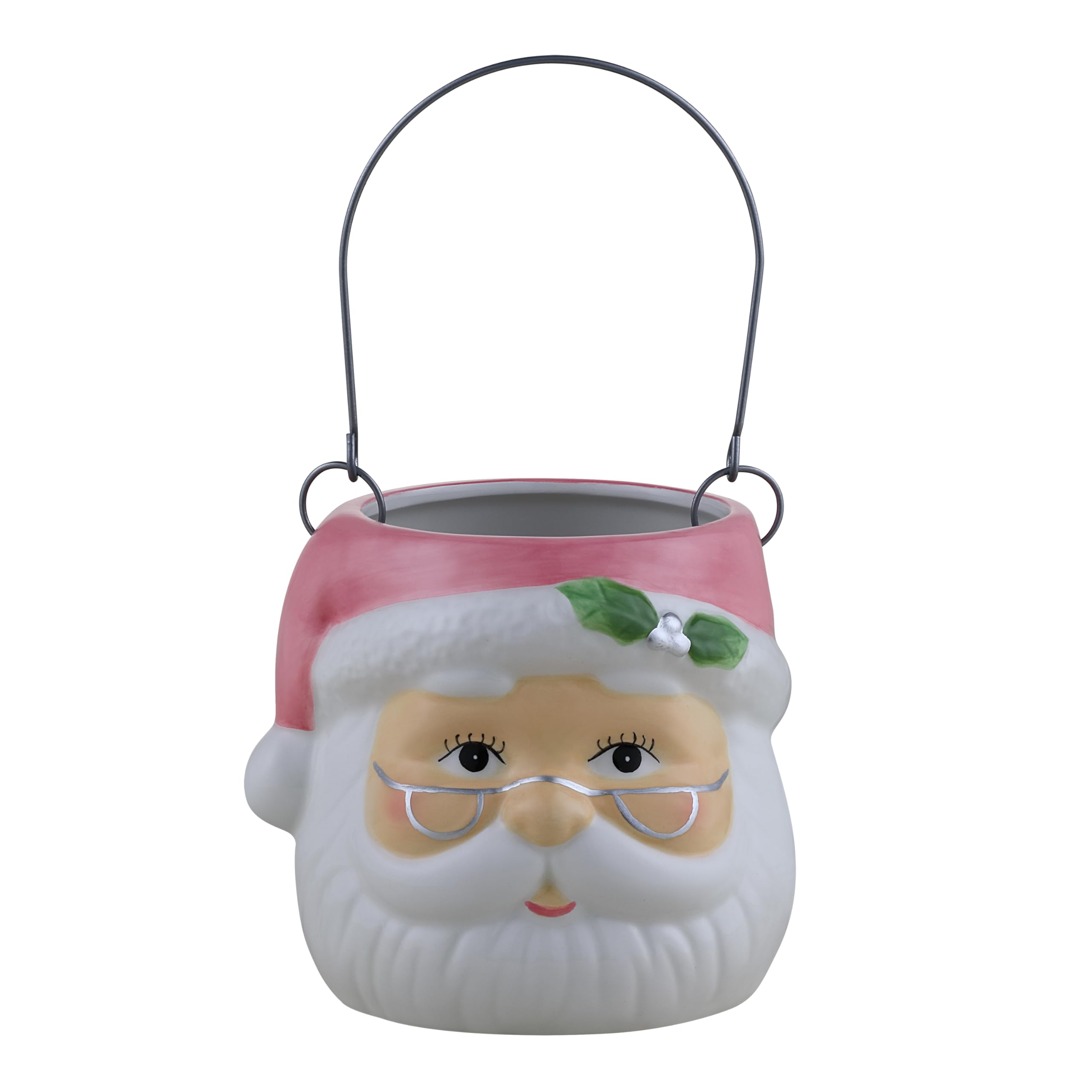Mr. Christmas Nostalgic Pastel Santa Container, Pink