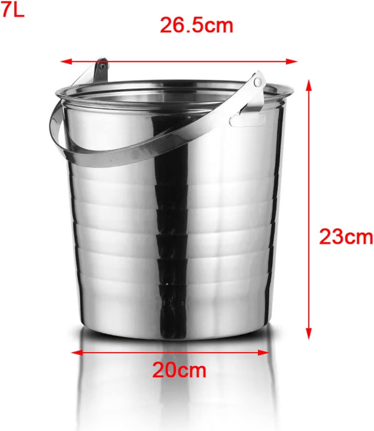 ice bucket for drink Ice Bucket Insulated Stainless Steel Buckets with Portable and Comfortable Handle, Ideal for Cocktail Bar, Parties, Chilling Wine, Champagne(7L)