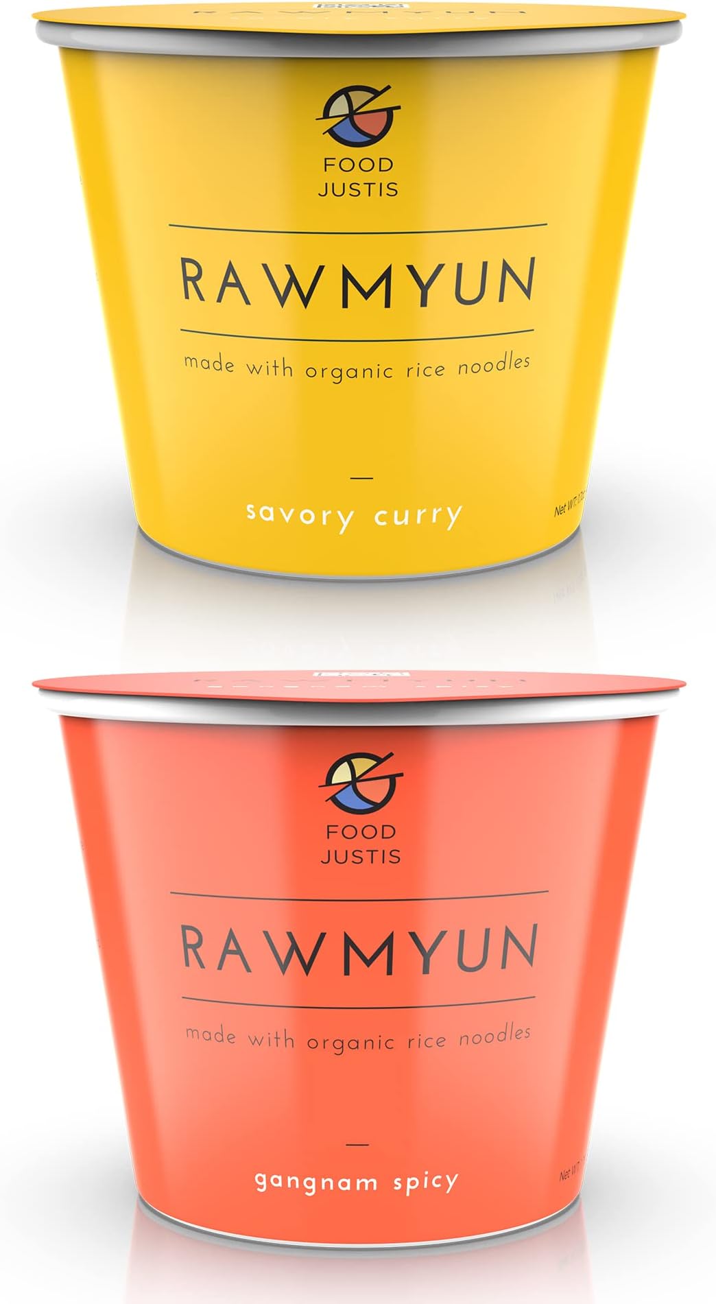 RAWMYUN Korean Ramen Superfood Ingredients Healthy Ramen Gluten Free Ramen Plant-Based Vegan Cup Noodles Instant Soup Organic Rice Noodles Low Sodium | Real Ingredients Only, Non-GMO, No Artificial Flavors, No MSG (Variety Pack 12PK - 6 Gangnam Spicy + 6 Savory Curry)