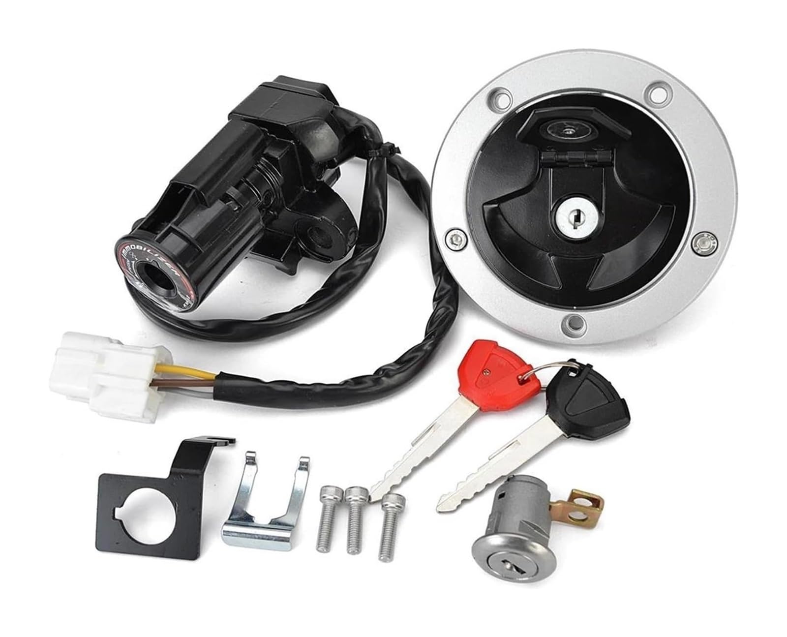 Cerradura De Encendido para Kawasaki para ZX1000 para Ninja 1000 2011-2017 27045-5492 27005-0568 Interruptor Arranque Bloqueo Motocicleta Tanque Combustible 2 Llaves