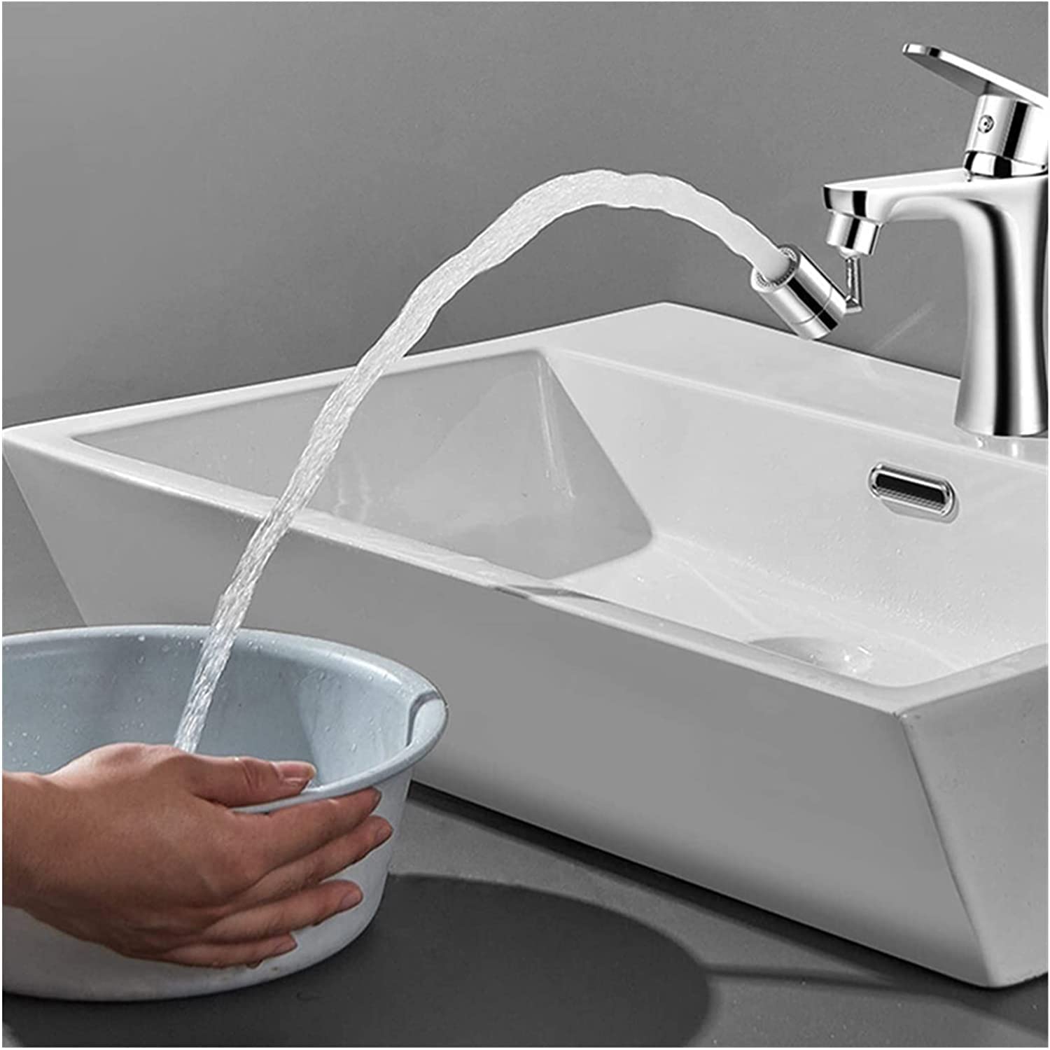 Um 720 Grad drehbarer Küchenspüle-Wasserhahn-Belüfter, universeller Spritzfilter, Wasserhahn-Sprühkopf, Küchenhahn-Wasserspardüse, beweglicher Messing-Sprüher (Farbe: 360 l).