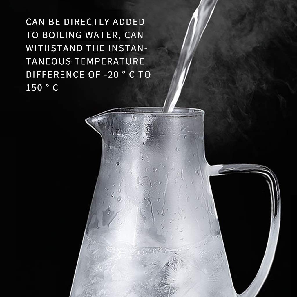Dzbanek na wodę, zestaw dzbanków na zimną wodę dzbanek szklany dzbanek do domu dzbanek na herbatę o dużej pojemności dzbanek na sok, zimne lub gorące napoje/przezroczysty-A/12,5 x 20 cm