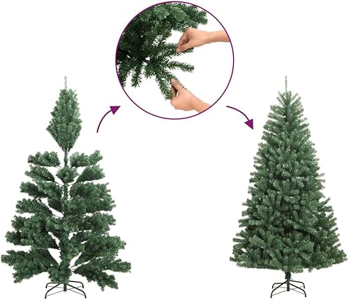 Miniatura 6 de vidaXL Árbol de Navidad artificial delgado con soporte negro 709 pulgadas