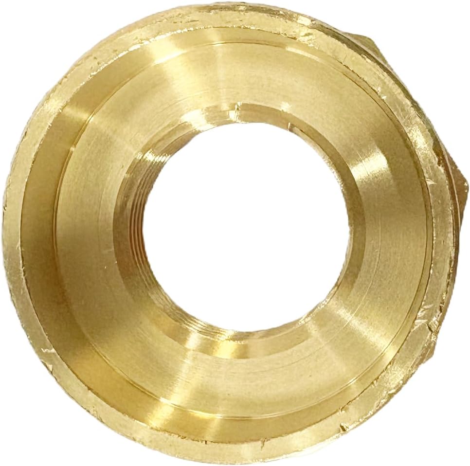 2" NPT Male x 1" NPT Female Brass Reducer Hex Bushing Threaded Pipe Fitting Reducing Adapter Pack of 1