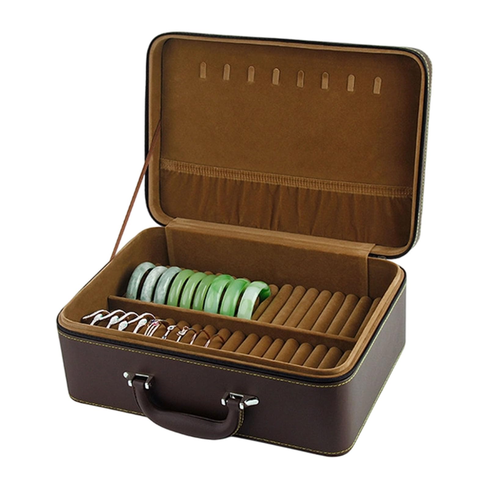 JSGHGDF Capacity 36 Compartment Wristband Organizers in PU Leather for Safe Keeping Jewelry Shop Planner