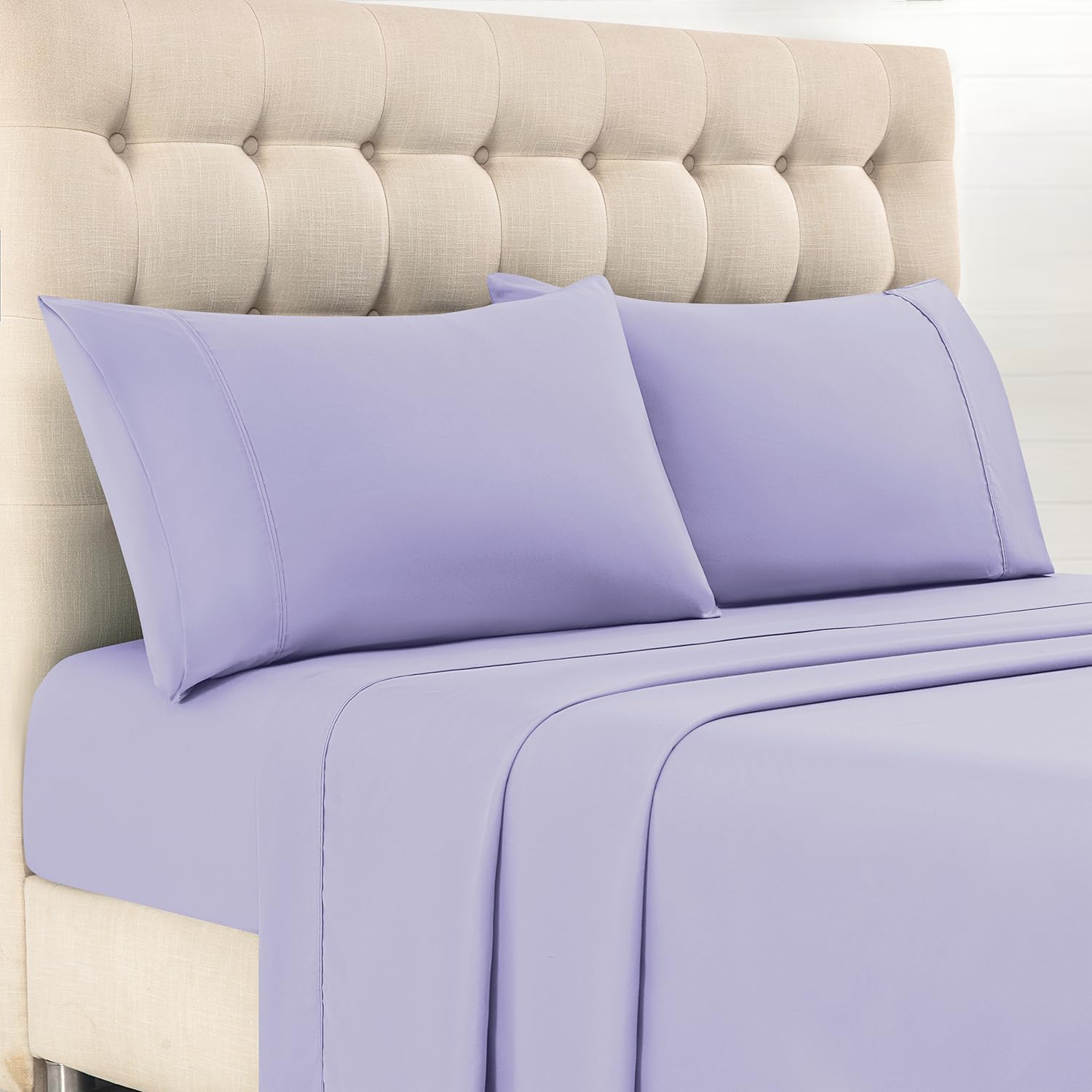 Queen Sheet Set - 4 Piece Soft,Breathable Microfiber Bed Sheets,Deep Pocket, Hotel Luxury Cooling & Wrinkle-Free,Oeko-Tex Certified,Machine Washable - Lavender