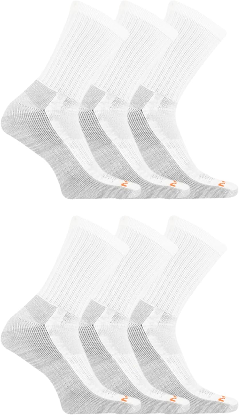 Merrell unisex-adult Men's and Women's Durable Everyday Work Crew Socks - 3 & 6 Pairs - Anti-odor Cotton