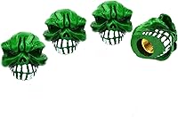 Vista 9 de Lunsom Tapones de vástago de válvula de rueda de cráneo, tapa de llanta de polvo, tapas de vástago en forma de hueso, accesorios de presión