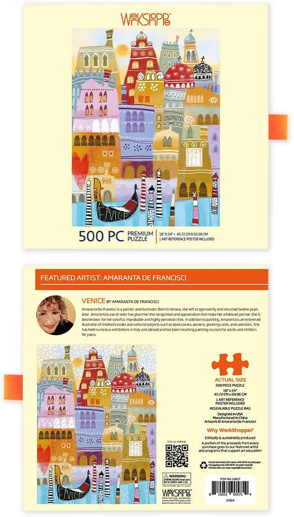 WerkShoppe Venice 500 Piece Puzzle, Italy Travel Puzzle