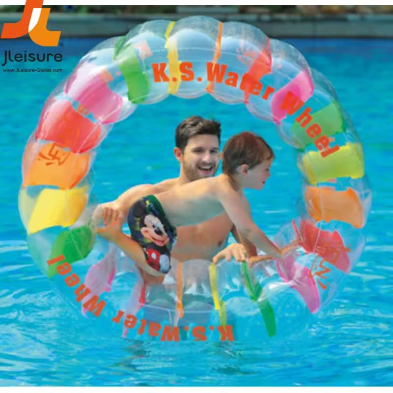 Kids Ster Water Wheel for 5-10Years Rainbow Color Wheel Swimming Pool Wheel for Kids with Manual Pump-image-11
