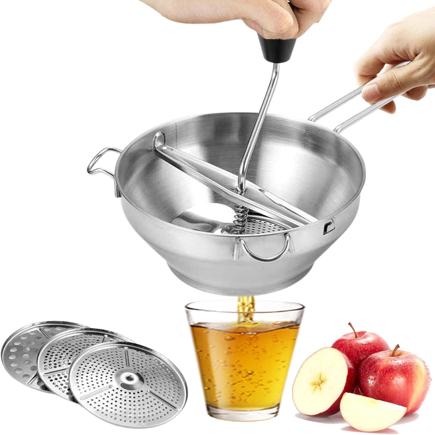 ERREJ 3 Pcs Food Mill,Ergonomic Kitchen Mill for Mashing