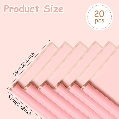 Miniatura 9 de 20 Sheets Pure Color Gold Edge Flower Wrapping Paper, Waterproof Floral Wrapping Paper, Fresh Flowers Bouquet Gift Packaging, 22.8x22.8 inch Used