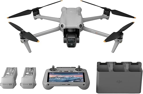 DJI Air 3 Fly More Combo con DJI RC 2, dron con cámaras primarias duales 4K, 3 pilas para tiempo de vuelo prolongado, foto de 48 MP, transmisión