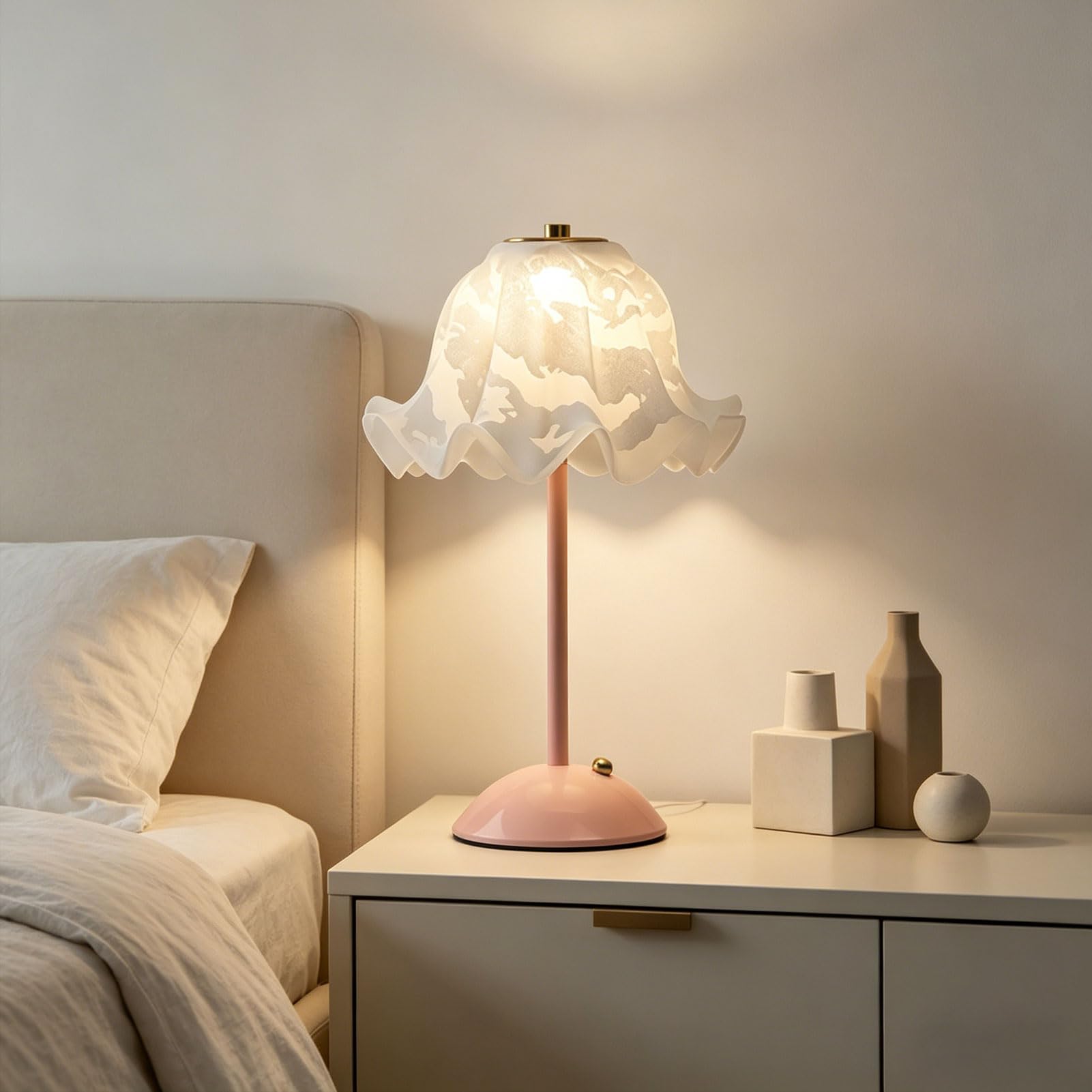 Lampada da Tavolo a Fiori Ricaricabile Senza Fili Lampada da Comodino