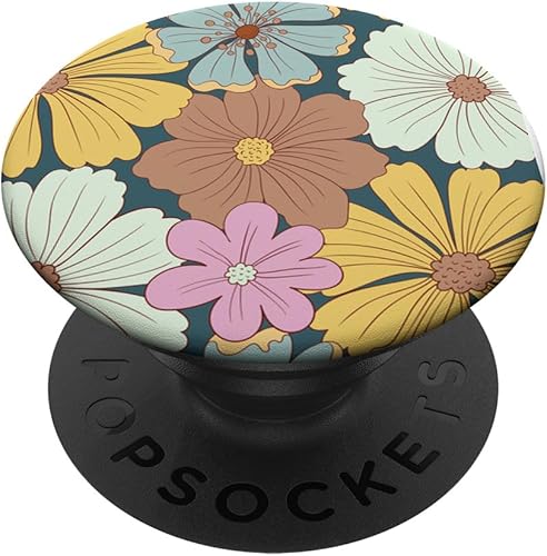 PopSockets PopSockets de estilo vintage de los años 60 y 70 estético amarillo topo PopSockets intercambiables PopGrip