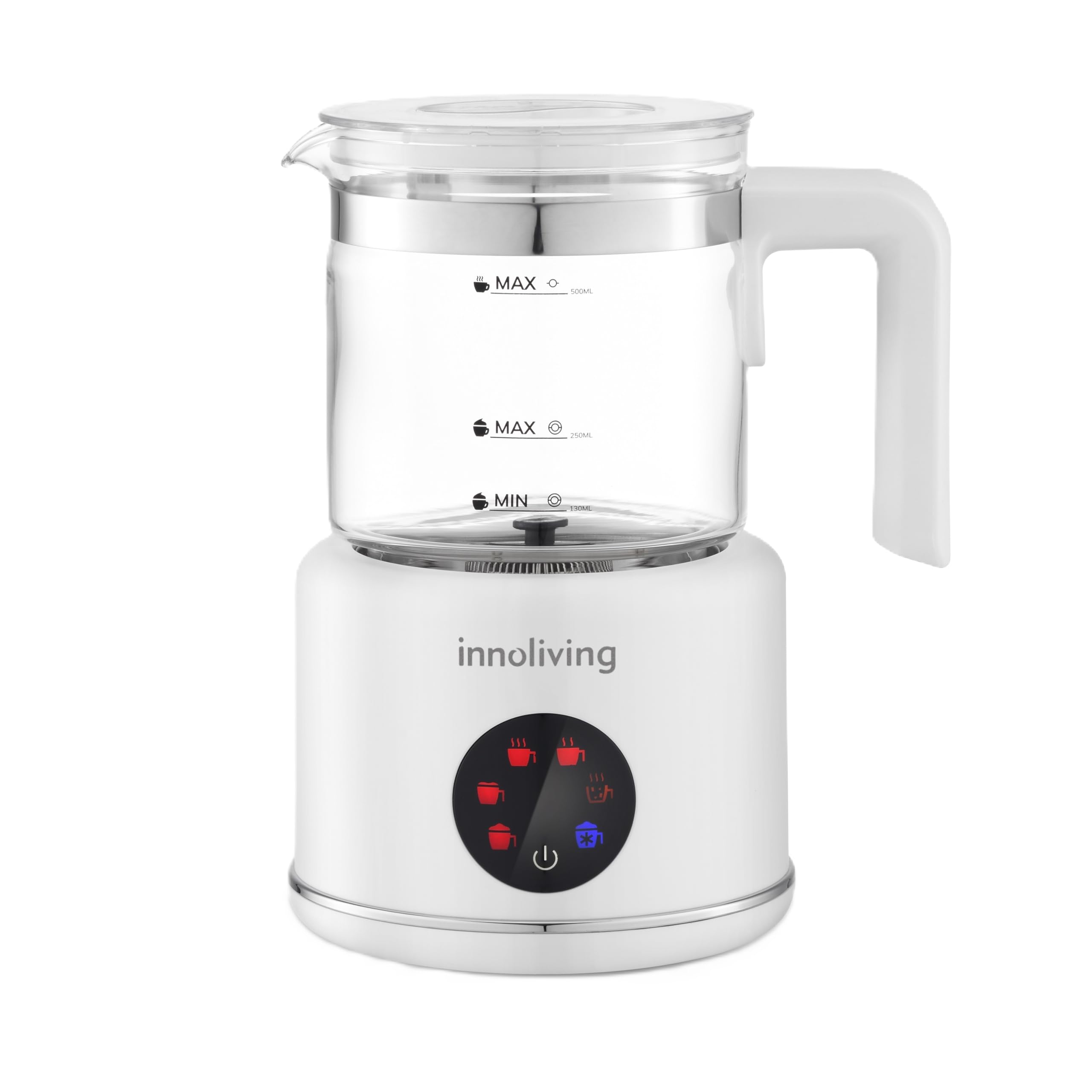 Innoliving Montalatte Elettrico Cappuccinatore INN-786, Capacità 350ml, Schiuma Latte Calda e Fredda, Antiaderente, Compatto, Facile da Pulire, Ideale per Cappuccini e Bevande Calde, Monta e Scalda