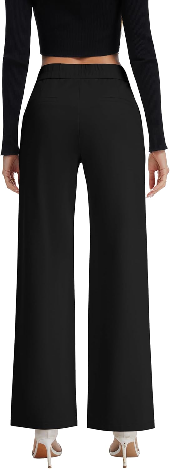 Womens Dress Pants Stretchy Business Casual Work Pants Straight Slacks for Office