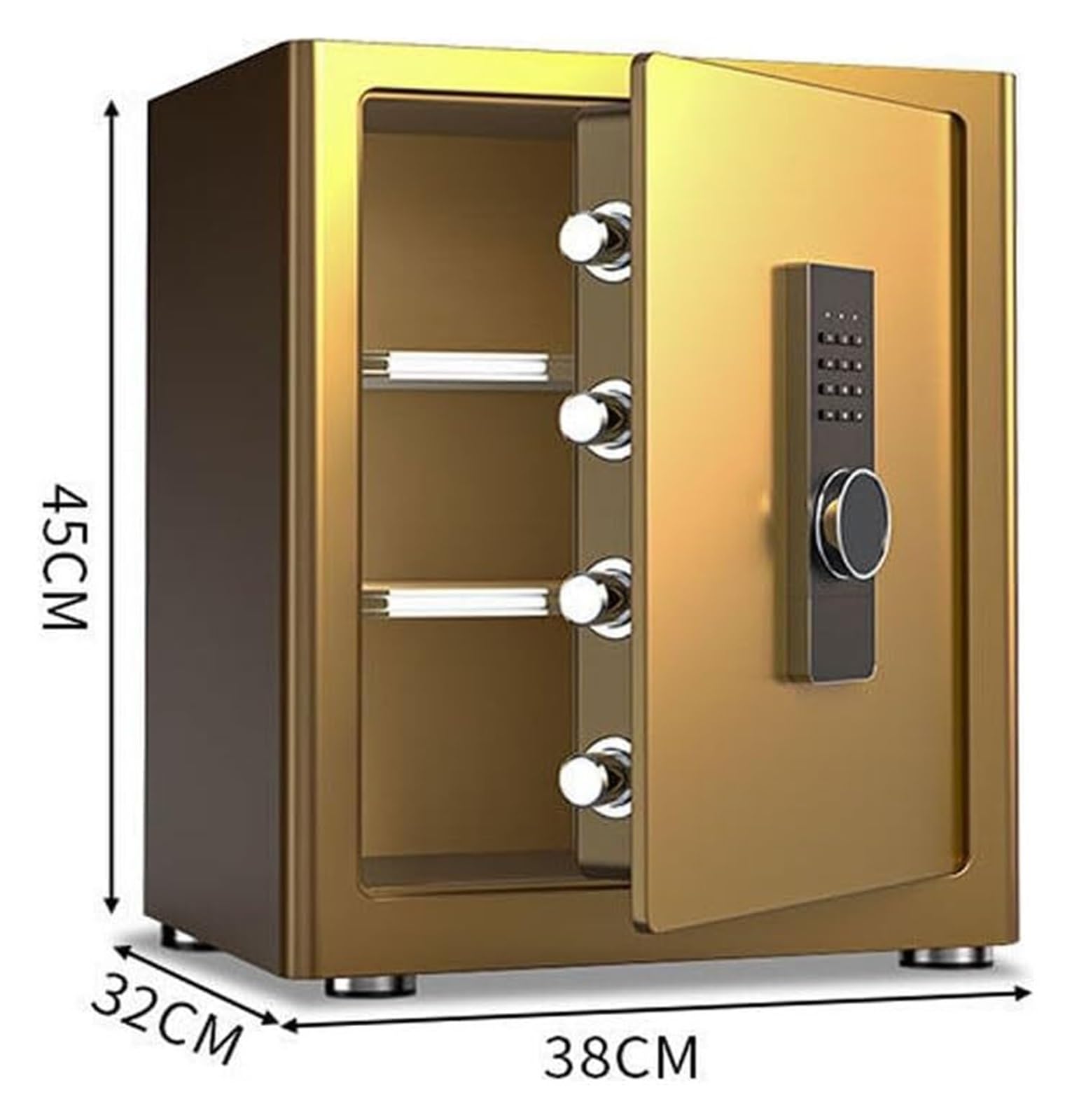 Cassaforte a mobile, Casseforti a gabinetto Cassaforte di sicurezza domestica in acciaio(Gold,Password)