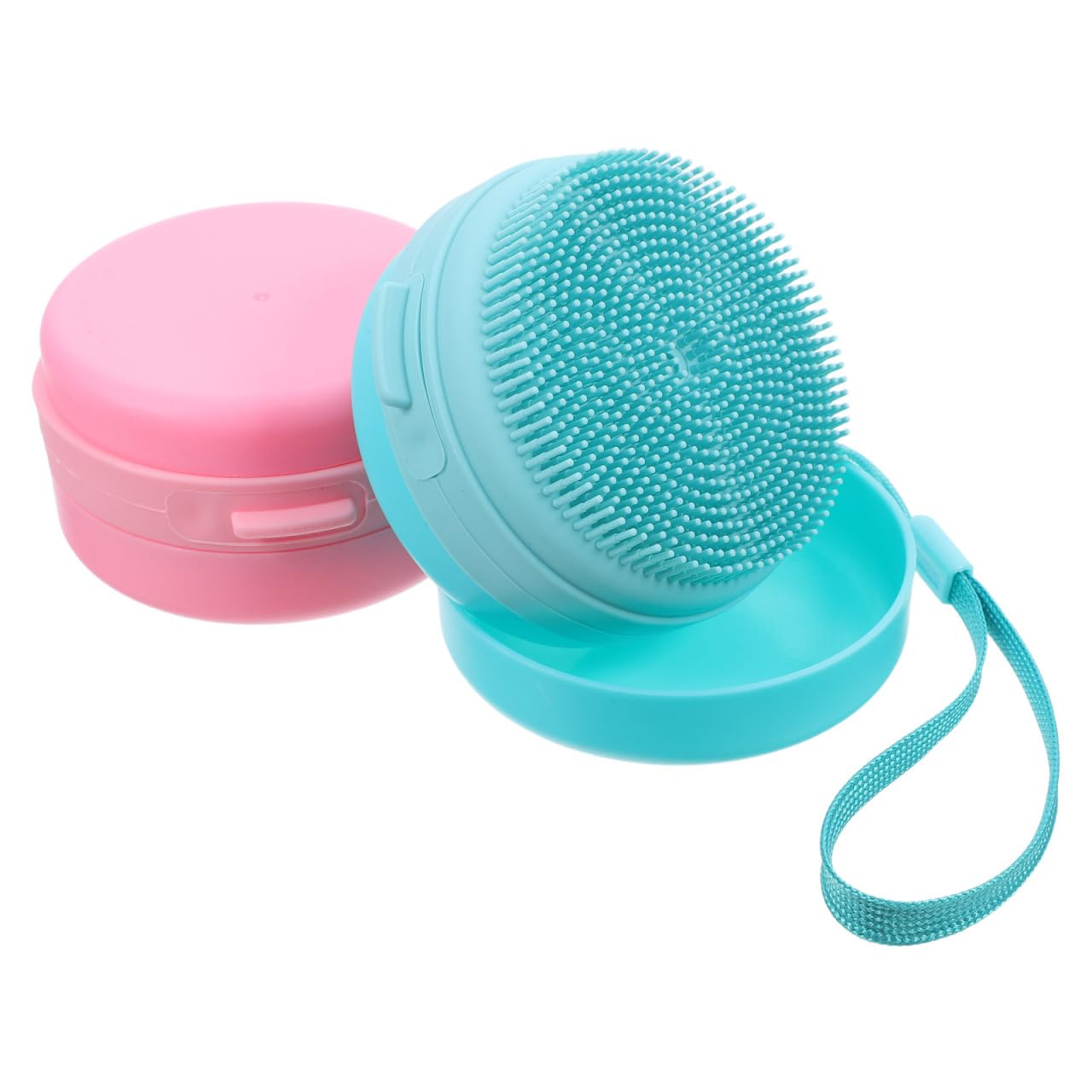Baluue Spazzola Silicone Da Bagno 2 Pezzi Per Shampoo E Corpo Con Copertura Protettiva E Gancio Appendino Design Integrato Per Viaggi E Uso Quotidiano