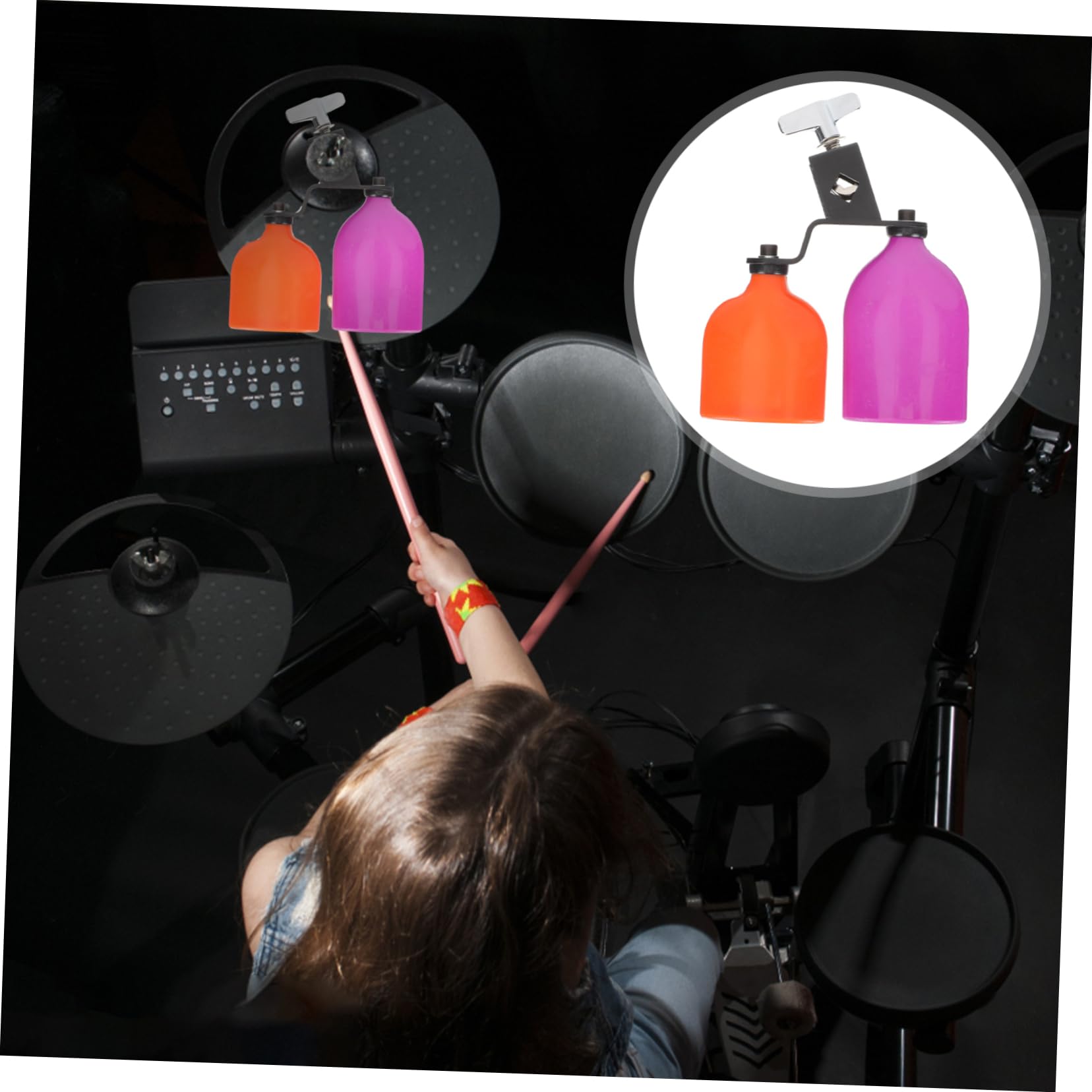 ULDIGI High Low Cowbell Drum Kit Accessory Percussion Series Block Drum Boys and Girls Music Present