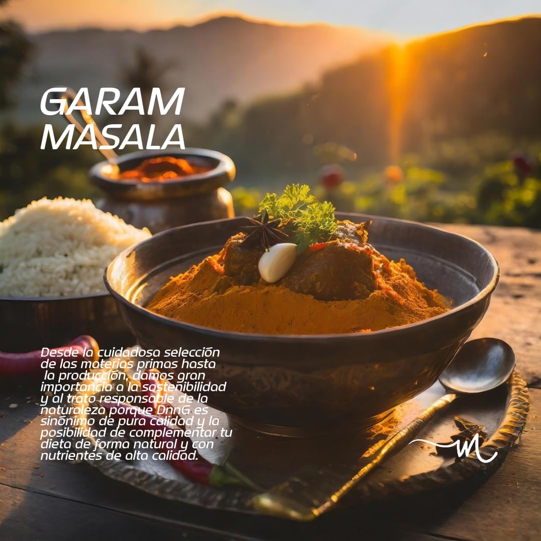 Garam Masala Auténtico, Especias para Cocinar Indias, Ideal para Tikka Masala y Tandoori Masala, Mezcla de Especias Garam Masala - DnnG (250 Gramos)
