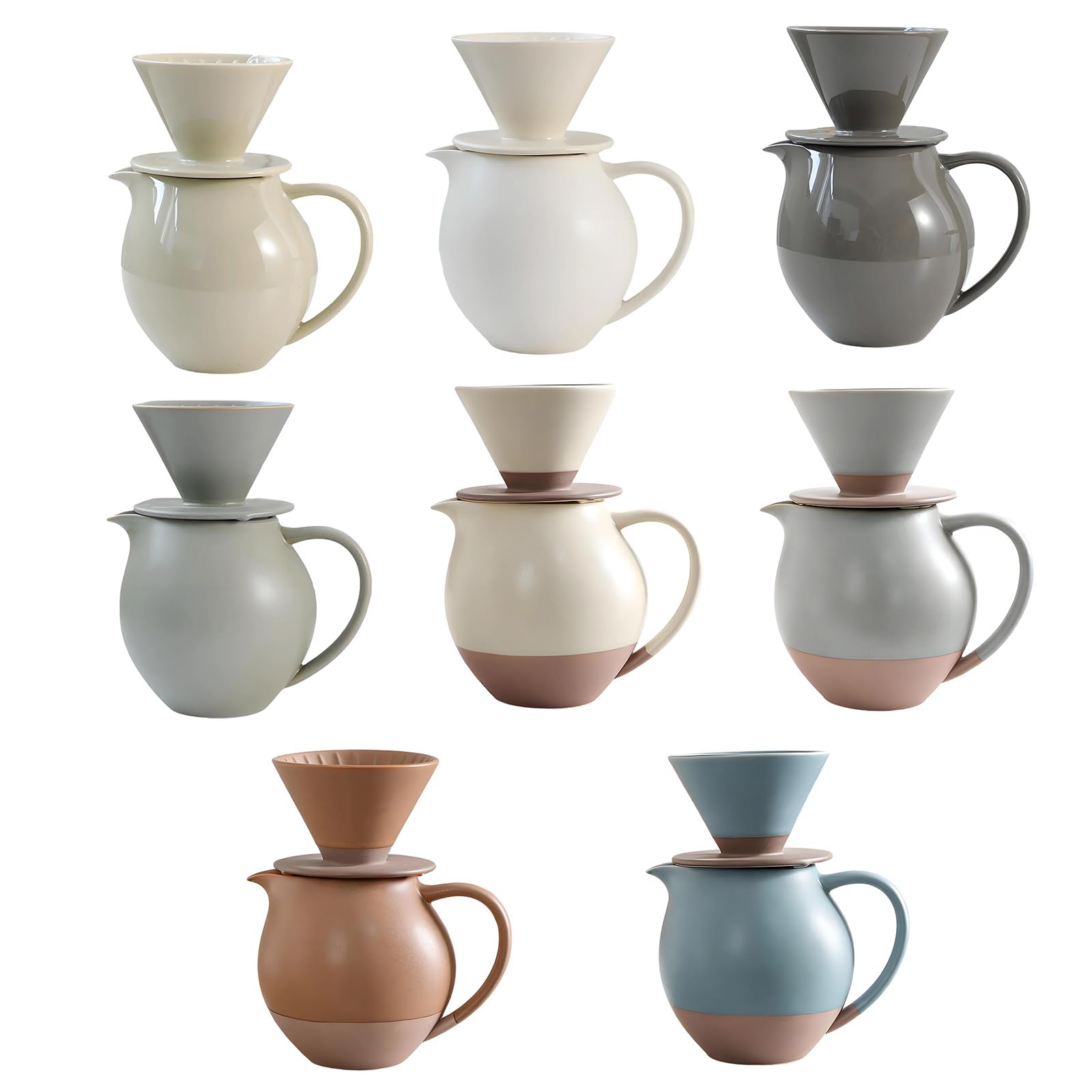 Juego de cafetera de cerámica con gotero y jarras de 830 ml para oficinas en hogar y cafeterías Restaurante Cafetera con Filtro