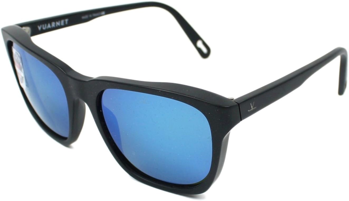 Vuarnet VL 1608 0001 Sunglasses Black with Pure Green Blue Flashed Glass