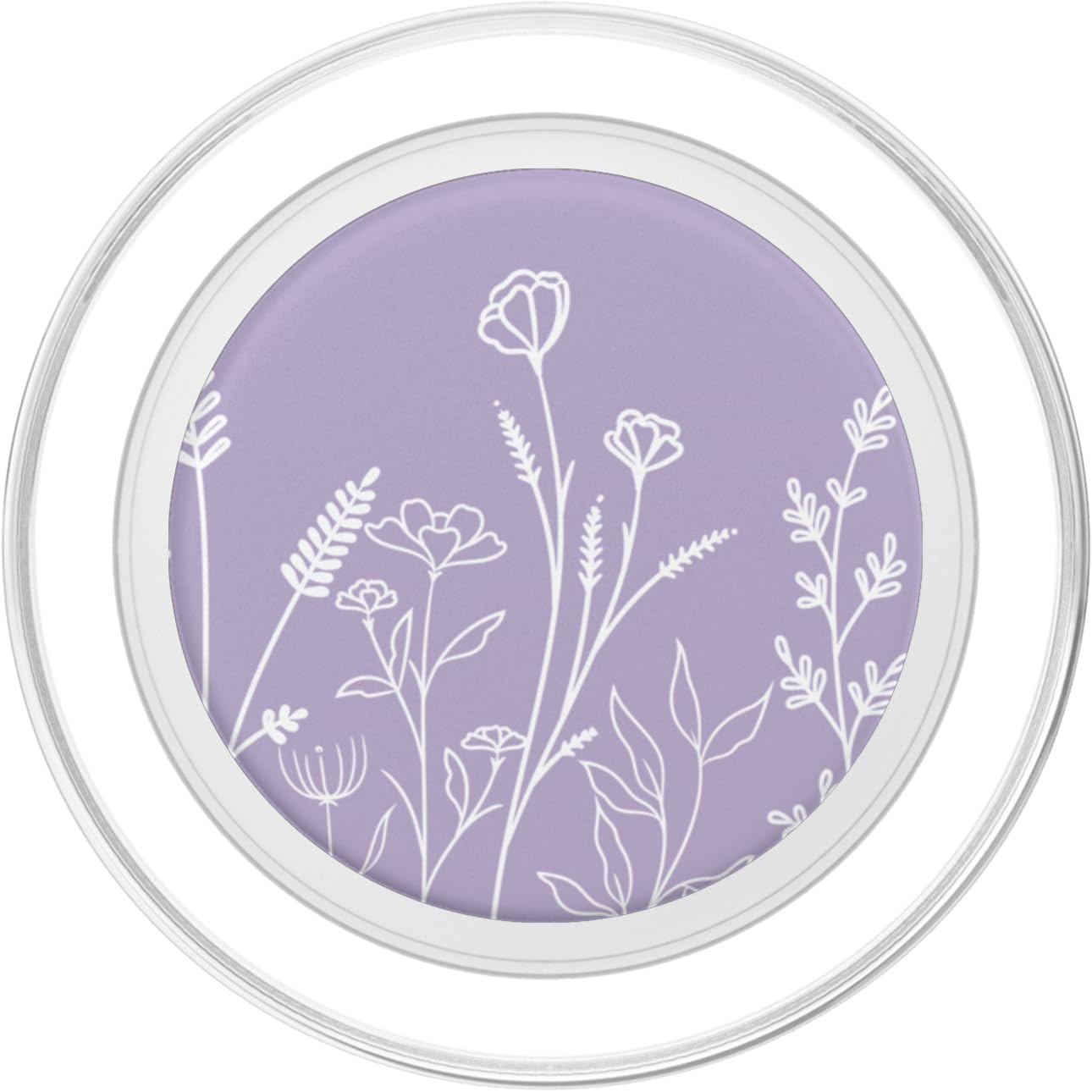 Cute Summer Wildflowers Pattern Pastel Design Floral Lilac PopSockets MagSafe PopGrip for iPhone