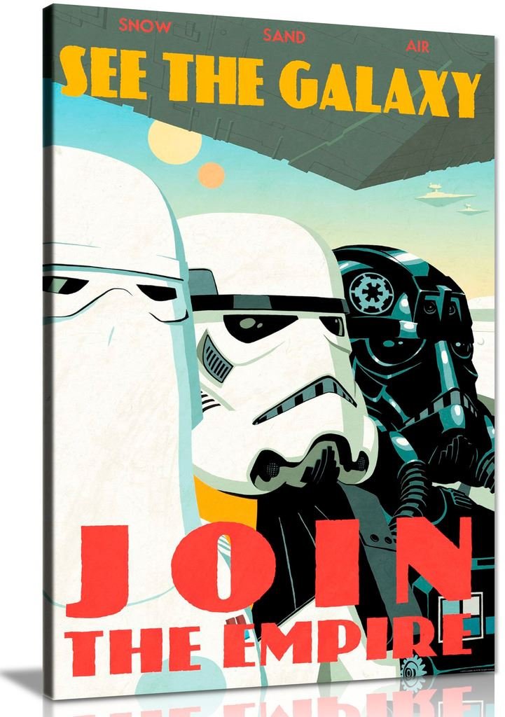 Panther Print Star Wars Storm Troopers Propaganda Canvas Wall Art Picture Print (12X8)