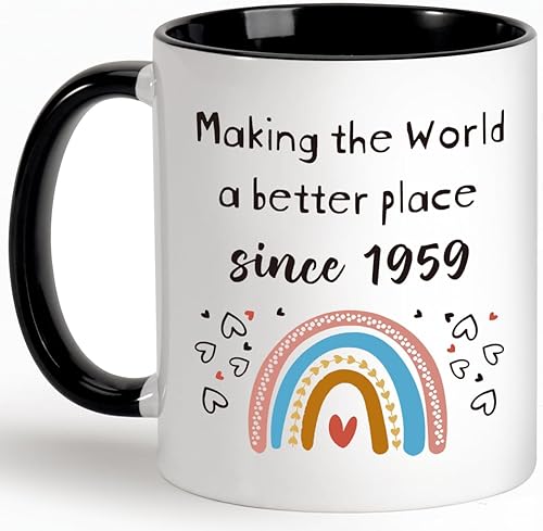 Regalos de cumpleaños 66 para mujeres y hombres, regalos de cumpleaños 66 para ella y él, regalo de feliz cumpleaños de 66 años, Back in 1959, taza