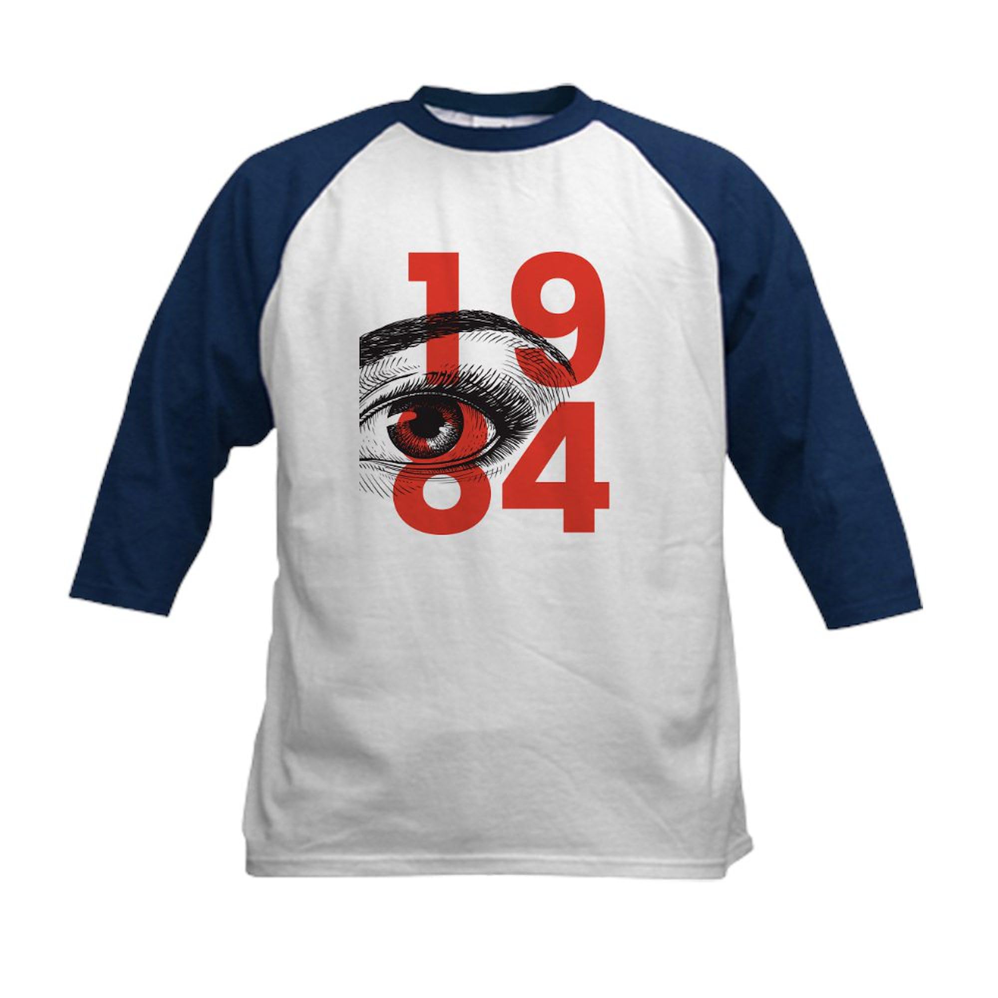 CafePress 1984 Baseball Jersey Kids Cotton Baseball Jersey, 3/4 Raglan Sleeve Shirt Navy/White