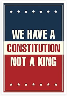 We Have A Constitution Not A King Canvas Wall Art No Kings In America Protest Slogans Posters Political Activists Prints For Home Bedroom Office Living Room Wall Decor 12x16in Unframed