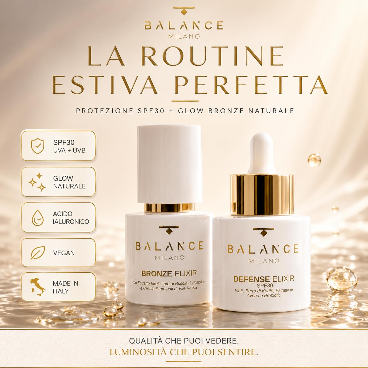 Kit Skincare Glow - Siero Autoabbronzante + Siero Viso SPF30-2x30ml