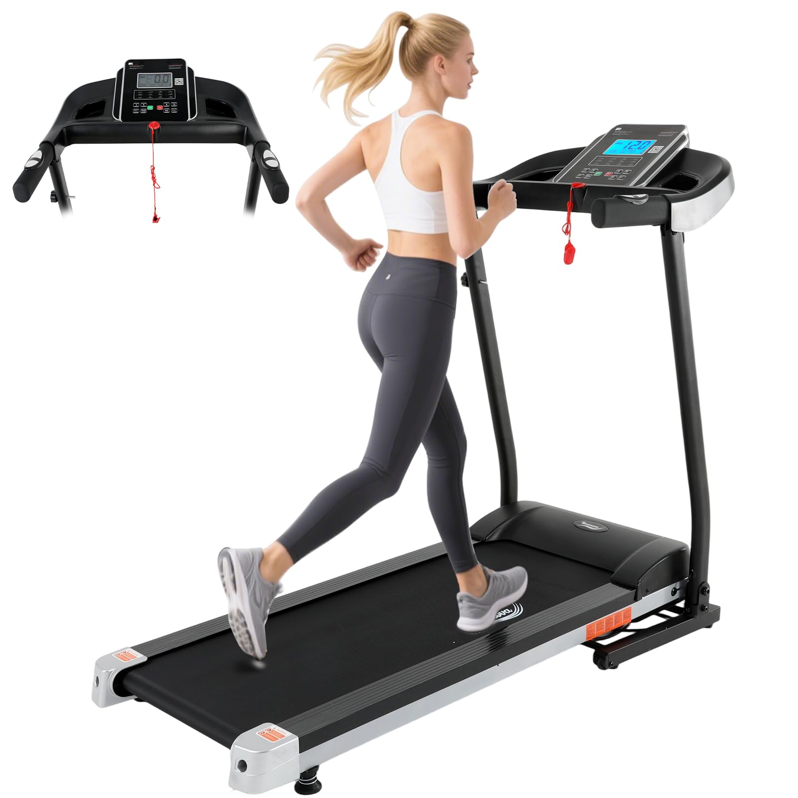 Tapis De Course UREVO Avec Inclinaison Automatique 9% – Smart APP, Moteur Silencieux 2,5 HP, Surface 43x108 Cm, 120 Kg Max