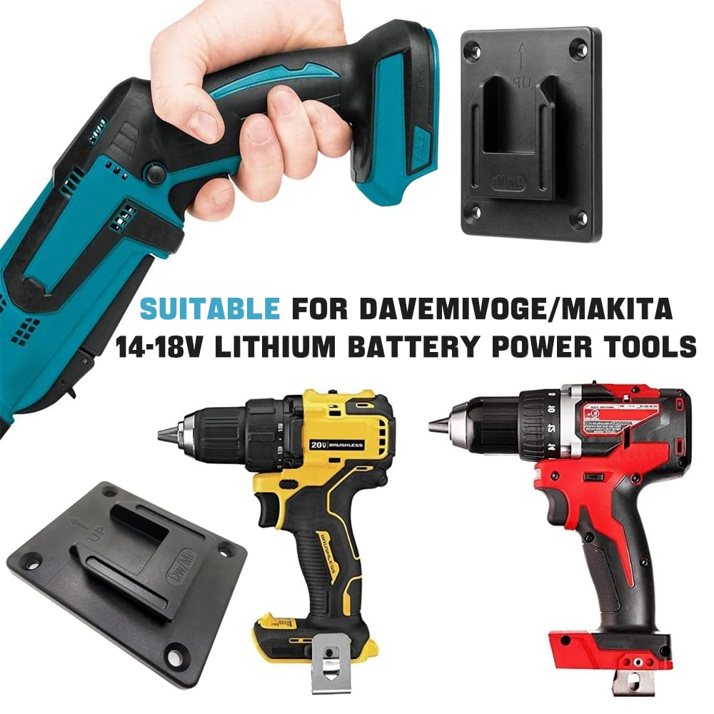 Lot de 8 porte-outils muraux avec vis pour perceuses Dewalt